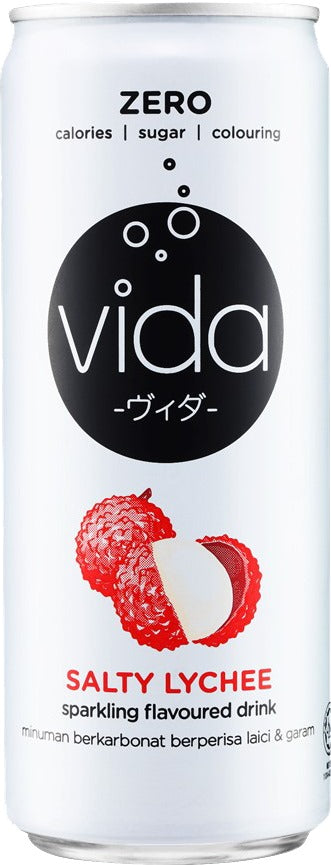 Vida Salty Lychee Sparkling Drink 325ml X 24 Cans