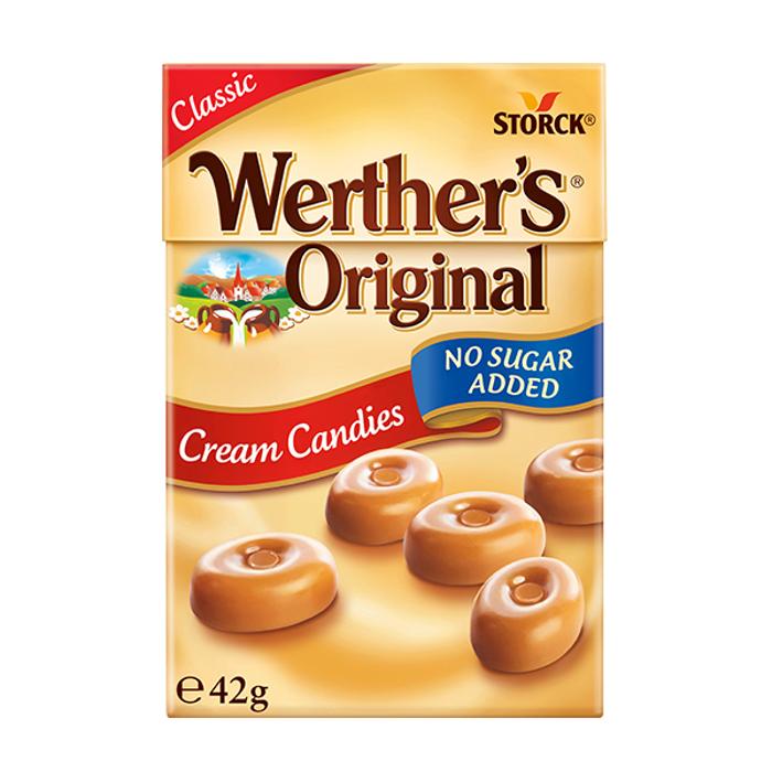 Werther's Original Cream Candies No Added Sugar Box 42g x 10 Units