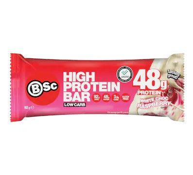 BSC High Protein White Choc Raspberry 92g X 12 Bars