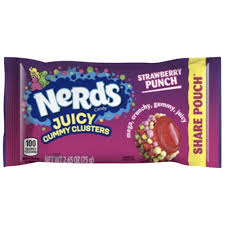 US Nerds Juiced Strawberry Punch Gummy Clusters Share Pack 75g X 12 Packs