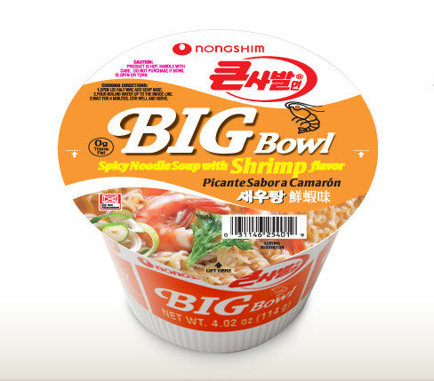 Nongshim Spicy Shrimp Noodles 115g X 16 Big Bowls