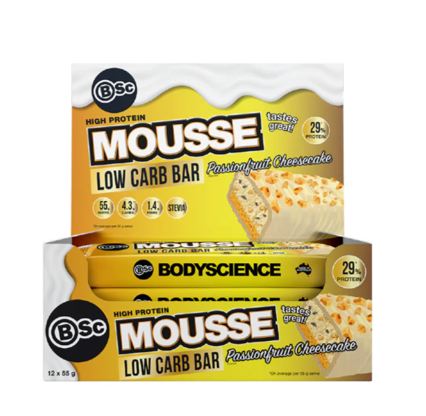 BSC Mousse Passionfruit Cheesecake Protein 55g X 12 Bars