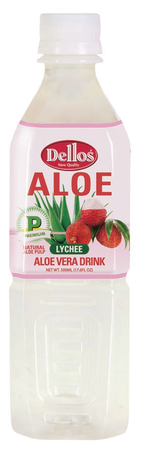 Dellos Aloevera Lychee Drink 500ml X 20 Bottles