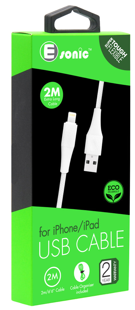 6. E Sonic 2M Premium Eco Cable for Iphone White 1 Box X 5 Units