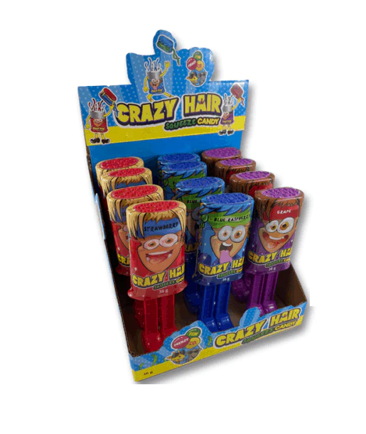 Toy Fun Frenzy Crazy Hair Squeeze Candy 36g X 12 Units