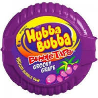 Hubba Bubba Tape Grape Gum 56.7g X 12 Units