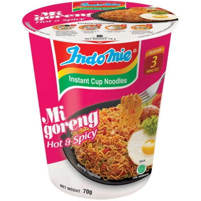 Indomie Instant Mi Goreng Hot & Spicy Noodles cups