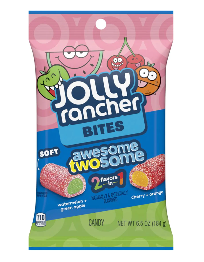 JOLLY RANCHER Awesome Twosome Bites (Watermelon, Green Apple, Orange, Cherry) 184G X 12 Bags