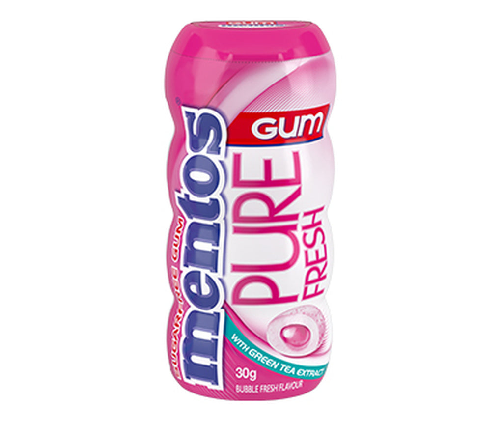 Mentos Pure Fresh Sugar Free Gum Bubble Fresh 30g X 10 Bottles