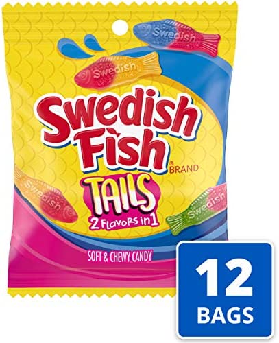 Swedish Fish 2 Flavours in 1 Tails 102g X 12 Bags