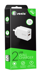 15. E Sonic Dual USB Wall Charger With Type-C & USB-A Port 1 Box X 5 Units