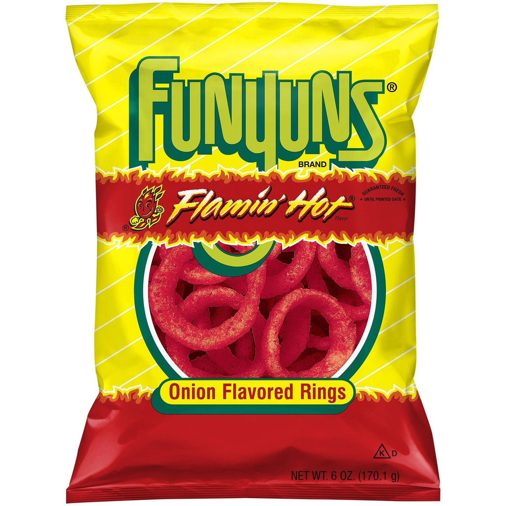 US CHIPS Funyuns Flamin Hot 164g X 8 Bags Cheetos