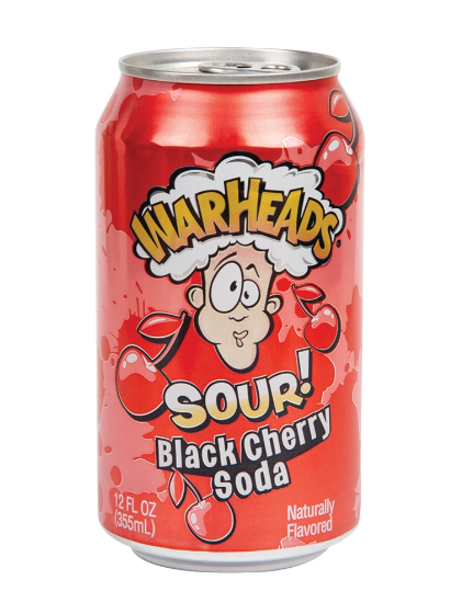 Warheads Sour Black Cherry Soda 355ml X 12 Cans