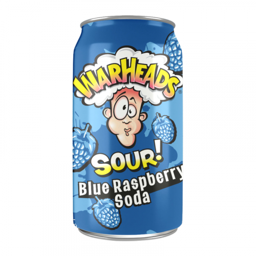 Warheads Sour Blue Raspberry Soda 355ml X 12 Cans