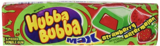 USA Hubba Bubba Strawberry & Watermelon Gum 18 X 5 Sticks